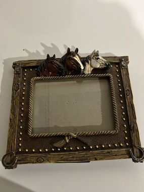Rustic Horse Head Photo Frame - Brown